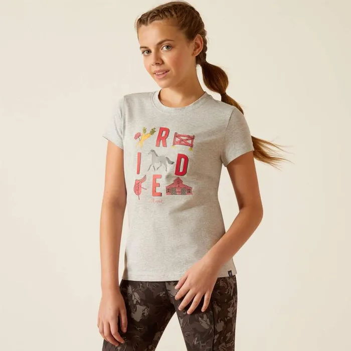 Kids TShirts and Polos Ariat Iconic Ride TShirt Heather Grey