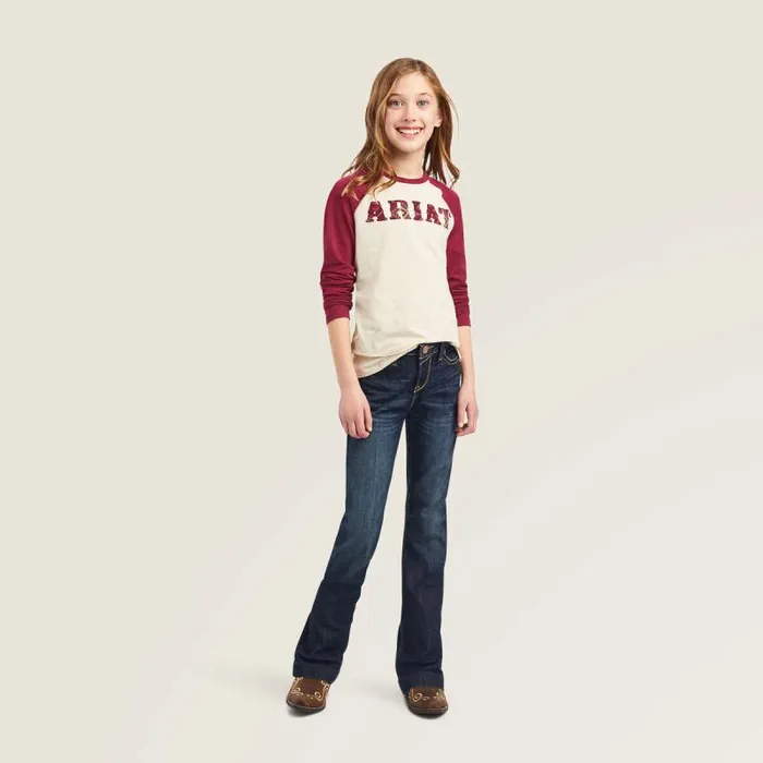 Kids TShirts and Polos Ariat REAL Zuma Baseball Shirt Oatmeal Heather Kids TShirts and Polos Ariat REAL Zuma Baseball Shirt Oatmeal Heather