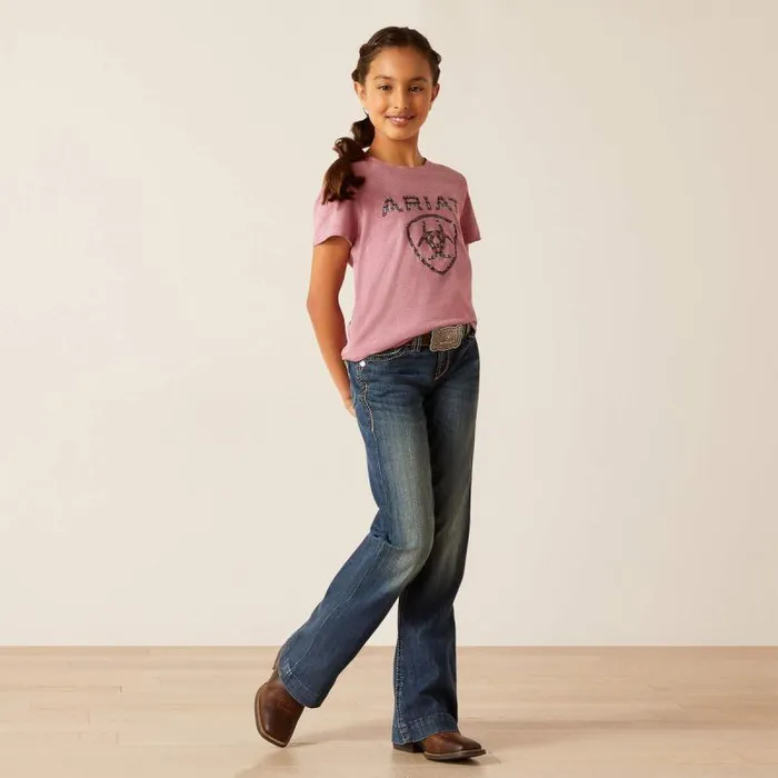 Kids TShirts and Polos Ariat Shield TShirt Rose Mesa Heather Kids TShirts and Polos Ariat Shield TShirt Rose Mesa Heather