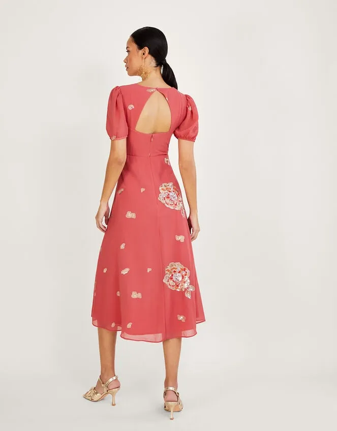 Kira Embellished Wrap Dress In Recycled Polyester Pink Women Monsoon Occasionwear