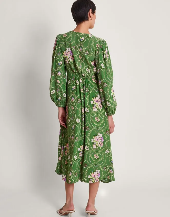 Kira Wrap Dress Green Women Monsoon Occasionwear