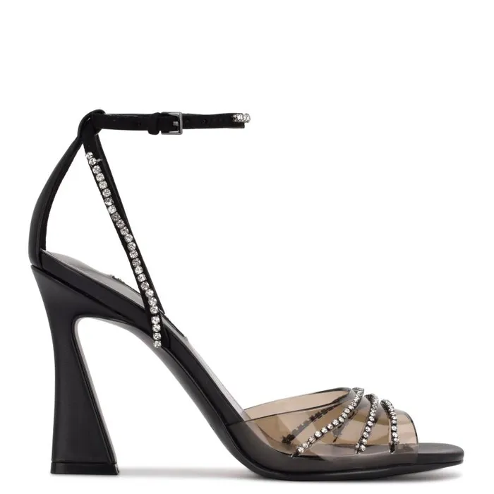 Klass Heeled Sandals Blacksmoke Crystal Women Nine West Heels