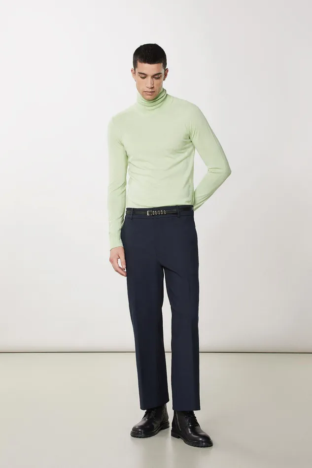 Knitwear Men Patrizia Pepe Pure Wool Turtleneck Sweater Space Lime