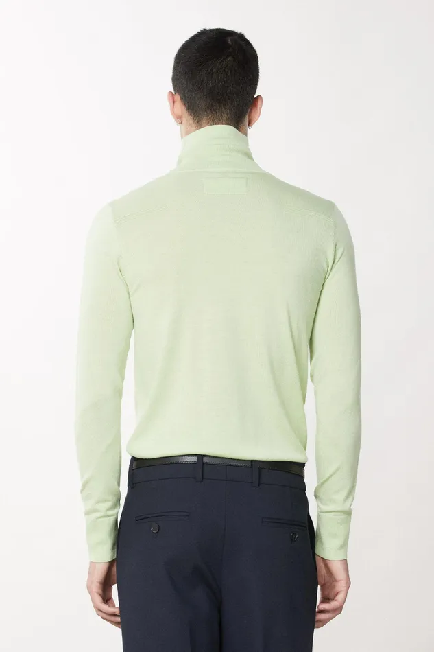 Knitwear Men Patrizia Pepe Pure Wool Turtleneck Sweater Space Lime
