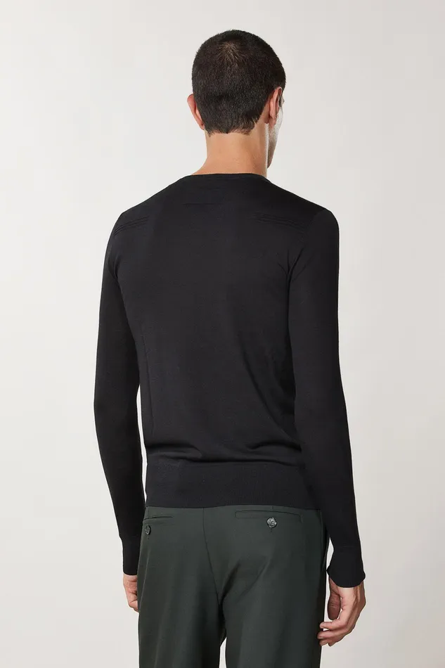 Knitwear Men Patrizia Pepe Slim Fit Wool Sweater Nero Vinile