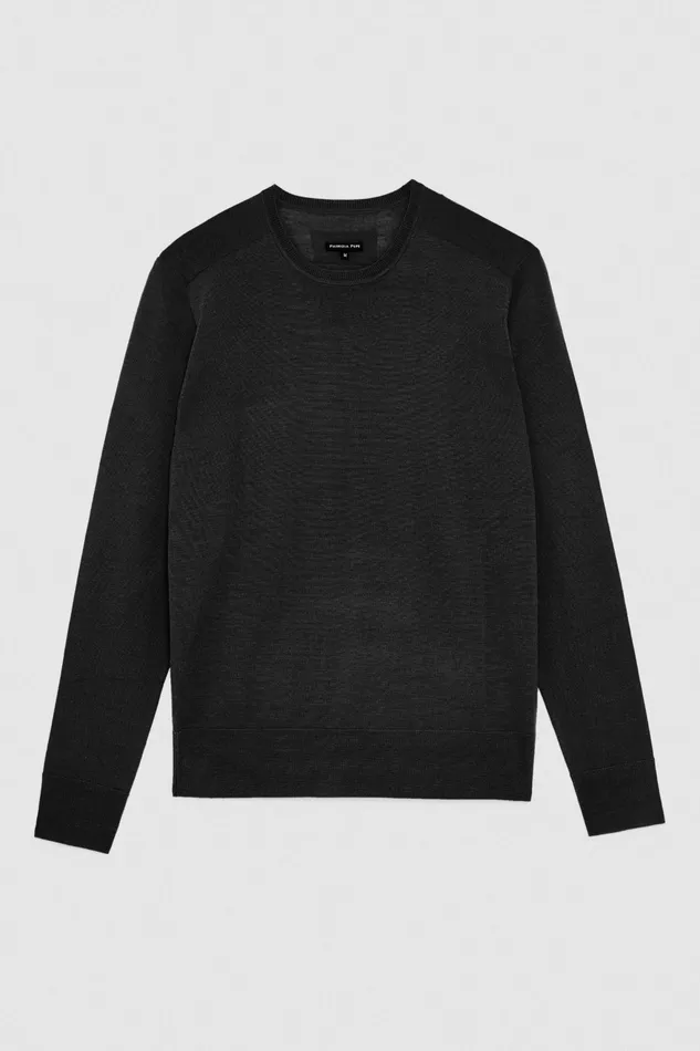 Knitwear Men Patrizia Pepe Slim Fit Wool Sweater Nero Vinile