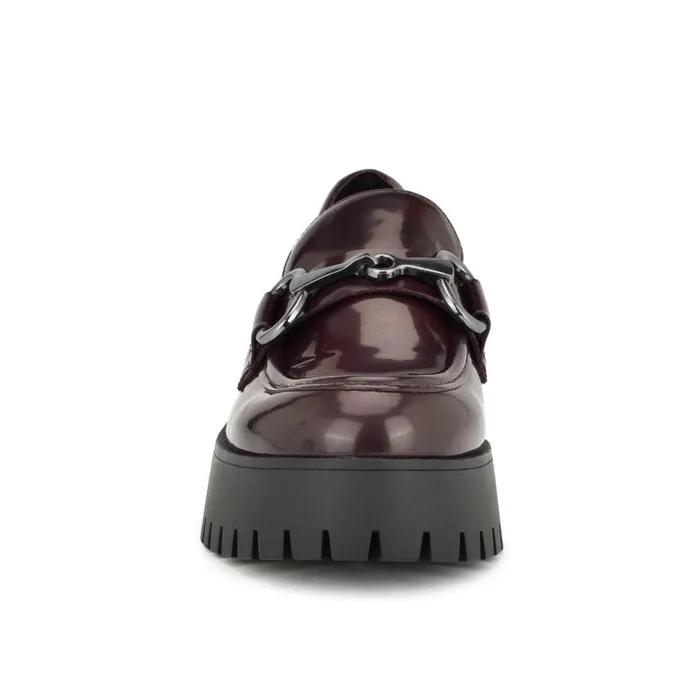 Kpacie Casual Moc Loafers Dark Red Women Nine West Flats and Loafers