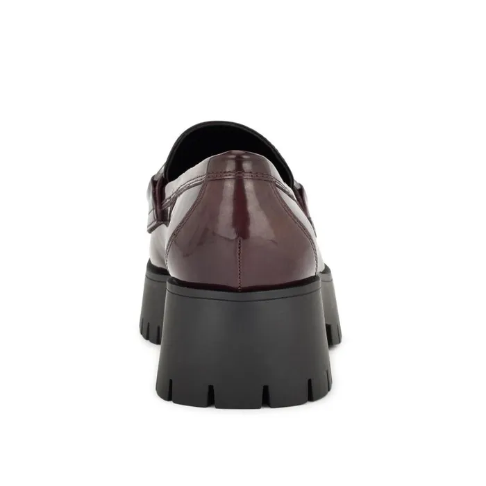 Kpacie Casual Moc Loafers Dark Red Women Nine West Flats and Loafers