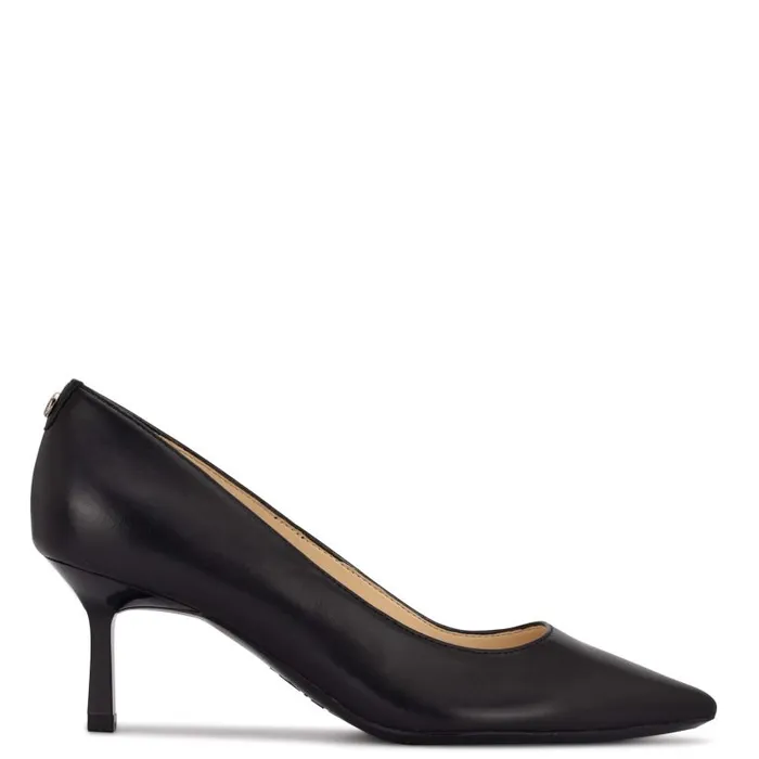 Kuna 92159 Pointy Toe Pumps Black Leather Women Nine West Heels