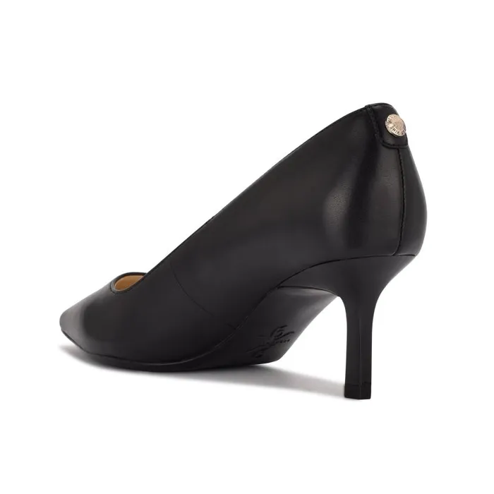 Kuna 92159 Pointy Toe Pumps Black Leather Women Nine West Heels