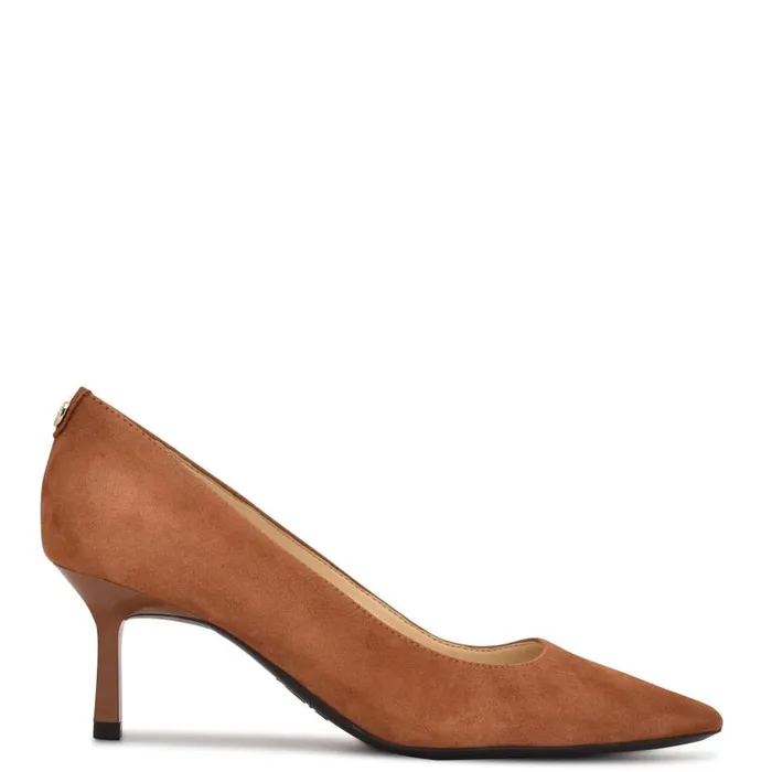 Kuna 92159 Pointy Toe Pumps Cognac Suede Women Nine West Heels