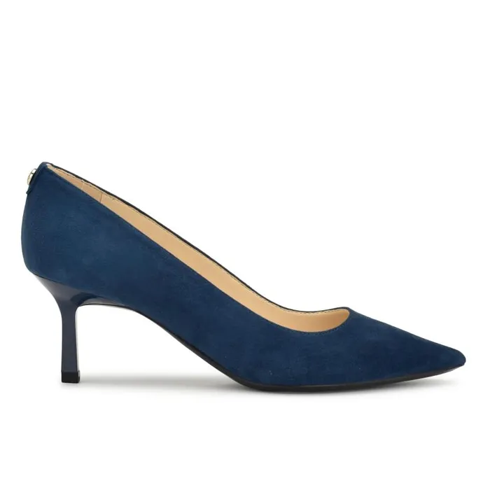 Kuna 92159 Pointy Toe Pumps French Navy Suede Women Nine West Heels