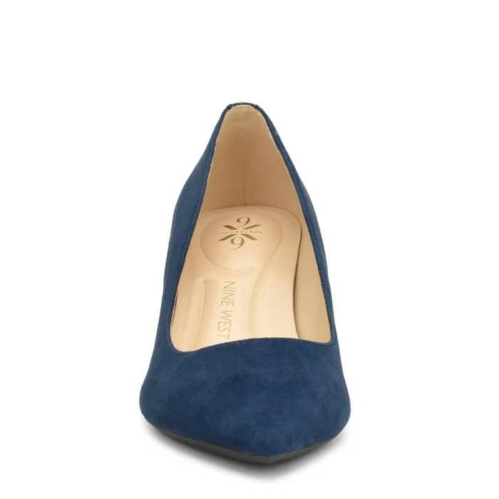 Kuna 92159 Pointy Toe Pumps French Navy Suede Women Nine West Heels