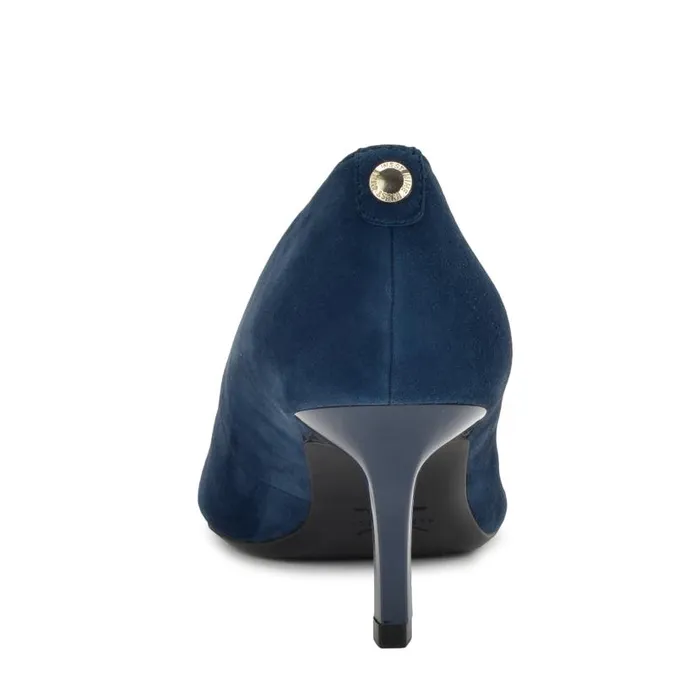 Kuna 92159 Pointy Toe Pumps French Navy Suede Women Nine West Heels