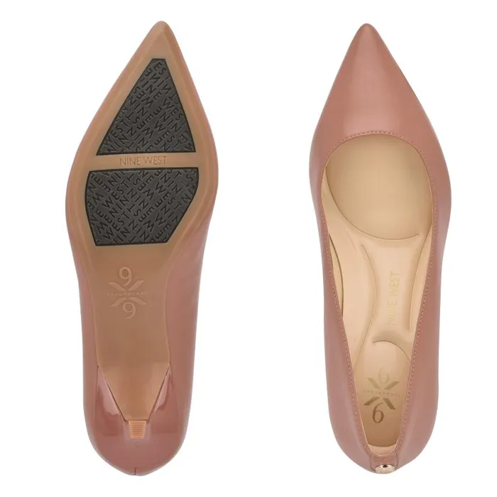 Kuna 92159 Pointy Toe Pumps Natural Leather Women Nine West Heels