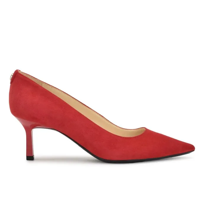 Kuna 92159 Pointy Toe Pumps Red Suede Women Nine West Heels