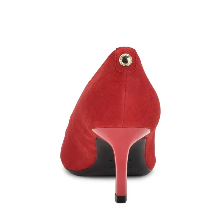 Kuna 92159 Pointy Toe Pumps Red Suede Women Nine West Heels