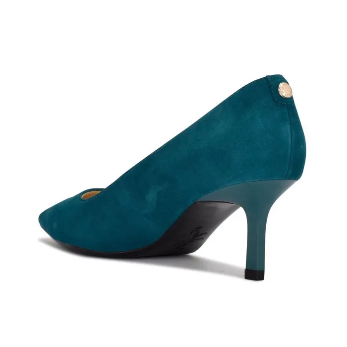 Kuna 92159 Pointy Toe Pumps Teal Suede Women Nine West Heels