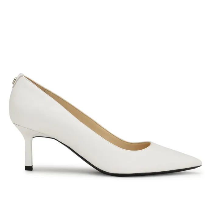 Kuna 92159 Pointy Toe Pumps White Leather Women Nine West Heels