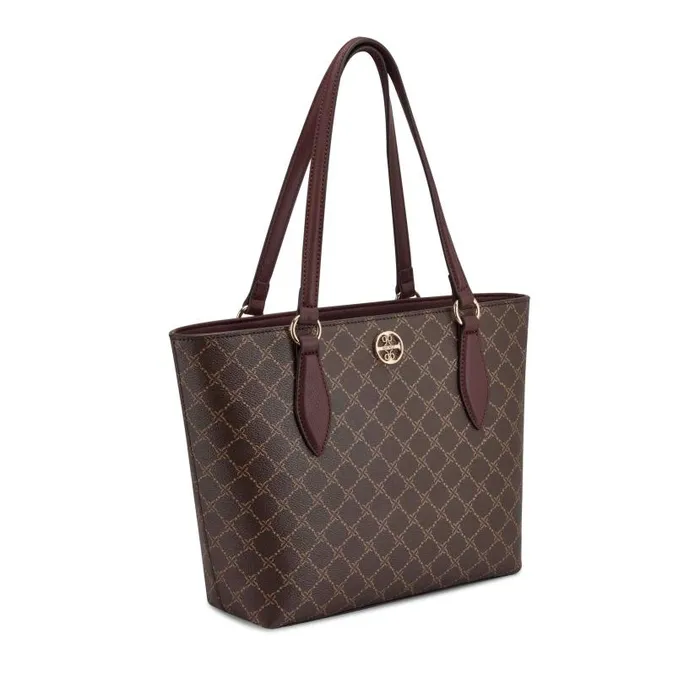 Kyelle Small Tote Brown Logomerlot WomenMen Nine West Totes and Backpacks