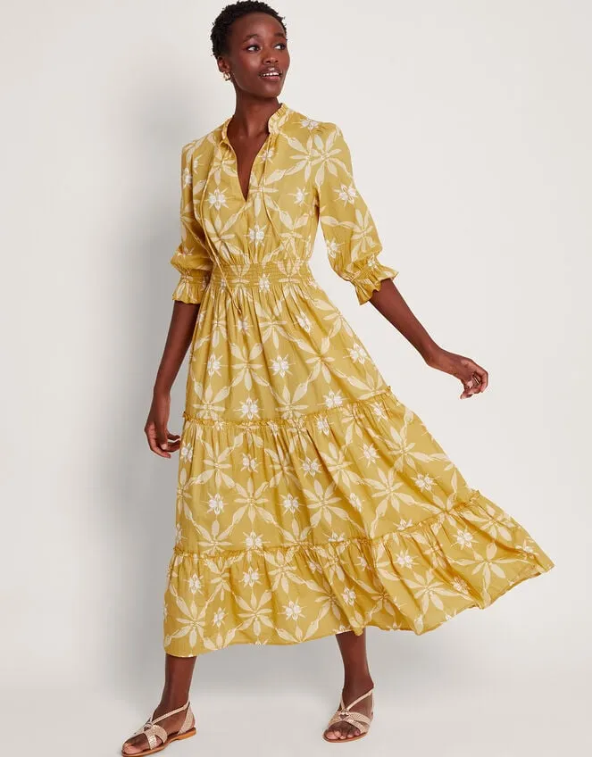 La Galeria Elefante Print Dress Yellow Women Monsoon Dresses