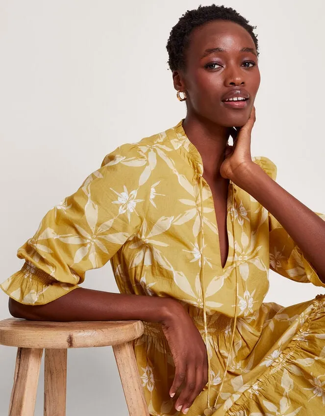 La Galeria Elefante Print Dress Yellow Women Monsoon Dresses