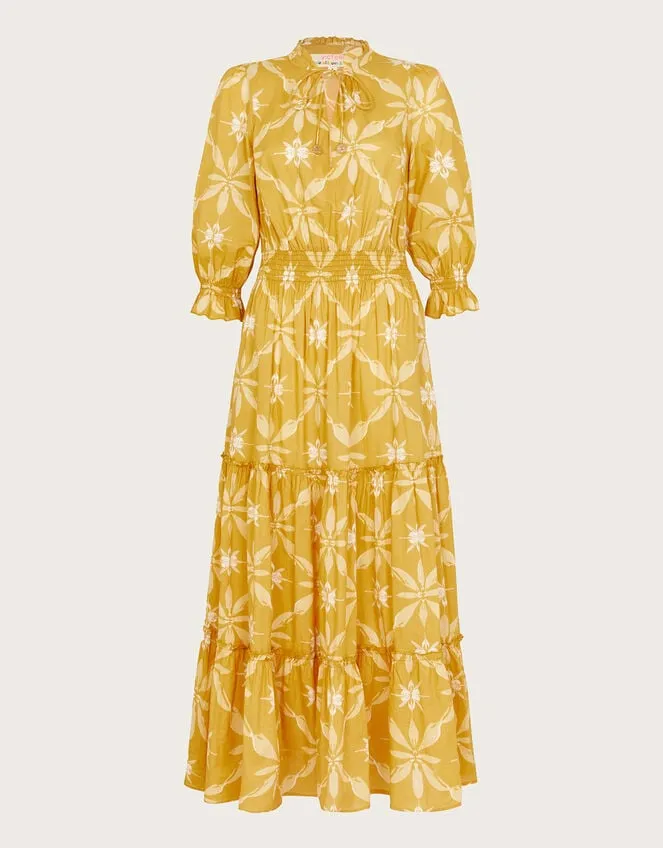 La Galeria Elefante Print Dress Yellow Women Monsoon Dresses