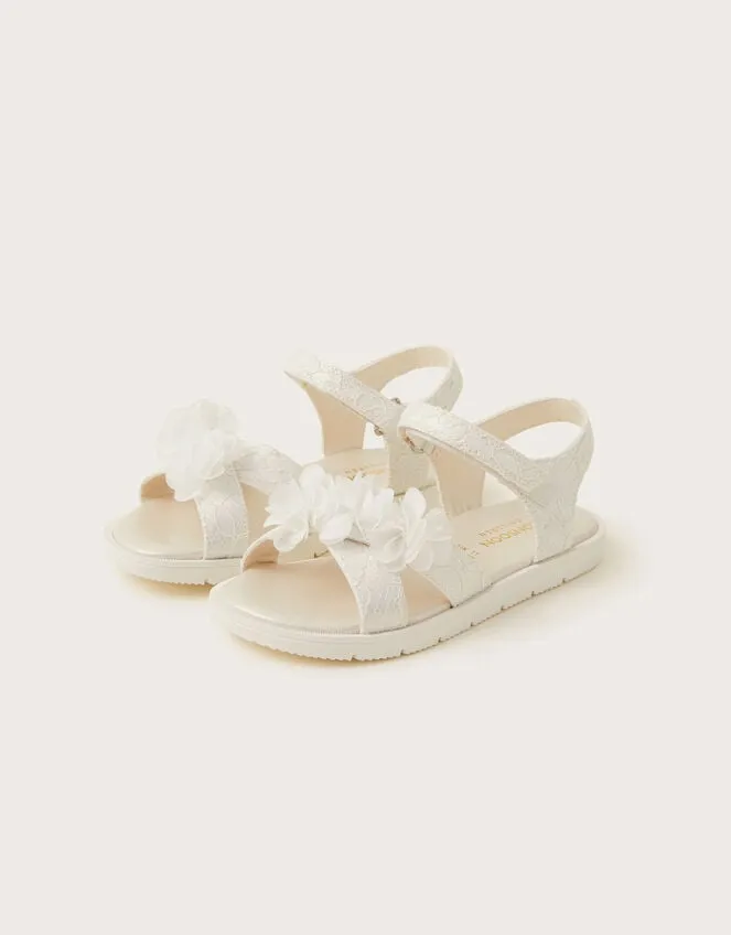 Lace Corsage Sandals Ivory Children Monsoon Girls039 Shoes and Sandals