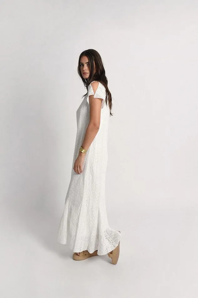 Lace Long Dress WHITE Women Molly Bracken Dresses