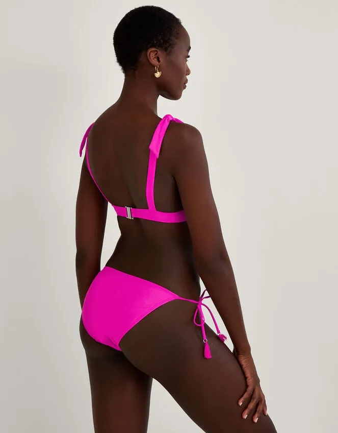 Lace Trim Bikini Bottoms With Recycled Polyester Pink Women Monsoon Tops and Blouses