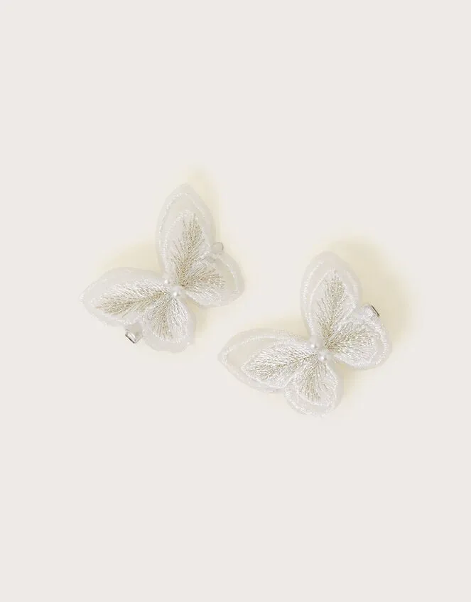 Lacey Butterfly Hair Clips Set Of Two Children Monsoon Girls039 Hair Accessories