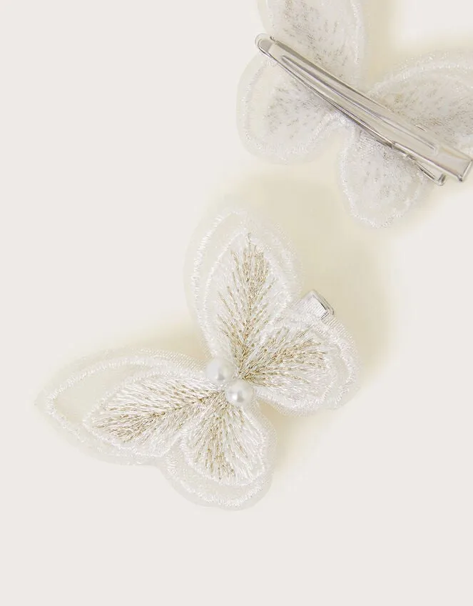 Lacey Butterfly Hair Clips Set Of Two Children Monsoon Girls039 Hair Accessories