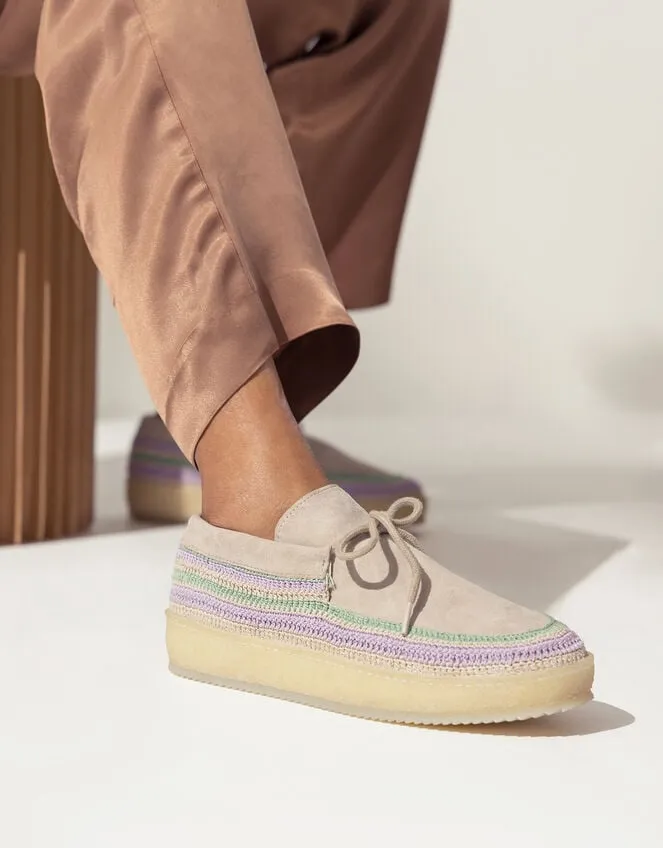 Laidback London Komo Suede Moccasins Purple Women Monsoon Flats