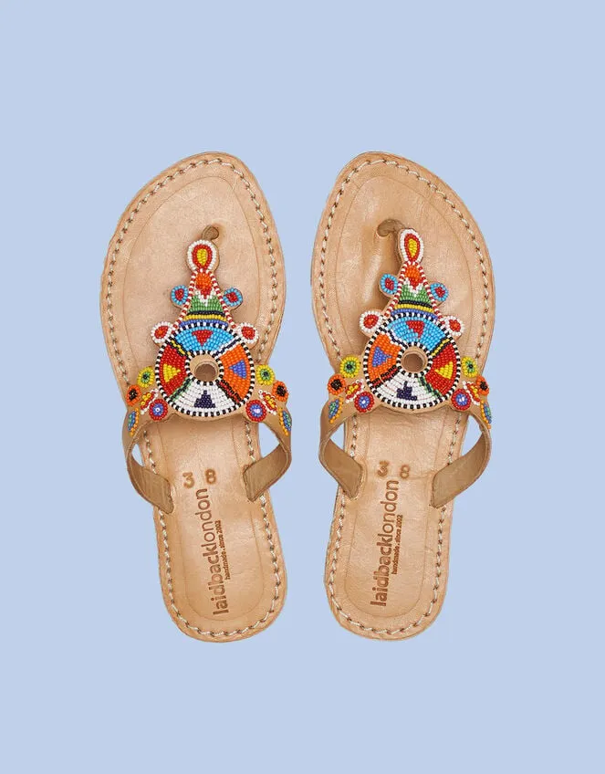 Laidback London Simba Leather Sandals Multi Women Monsoon Sandals