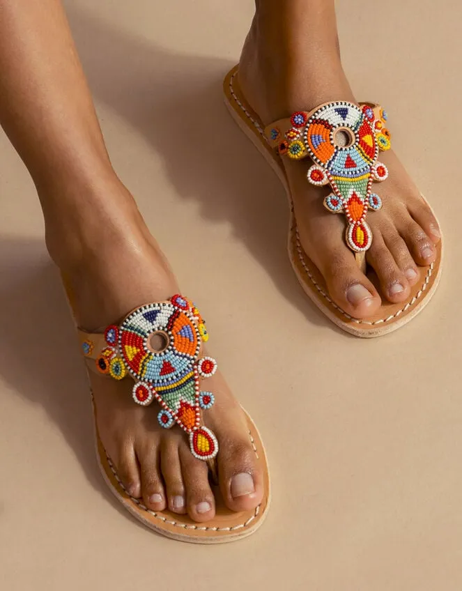 Laidback London Simba Leather Sandals Multi Women Monsoon Sandals