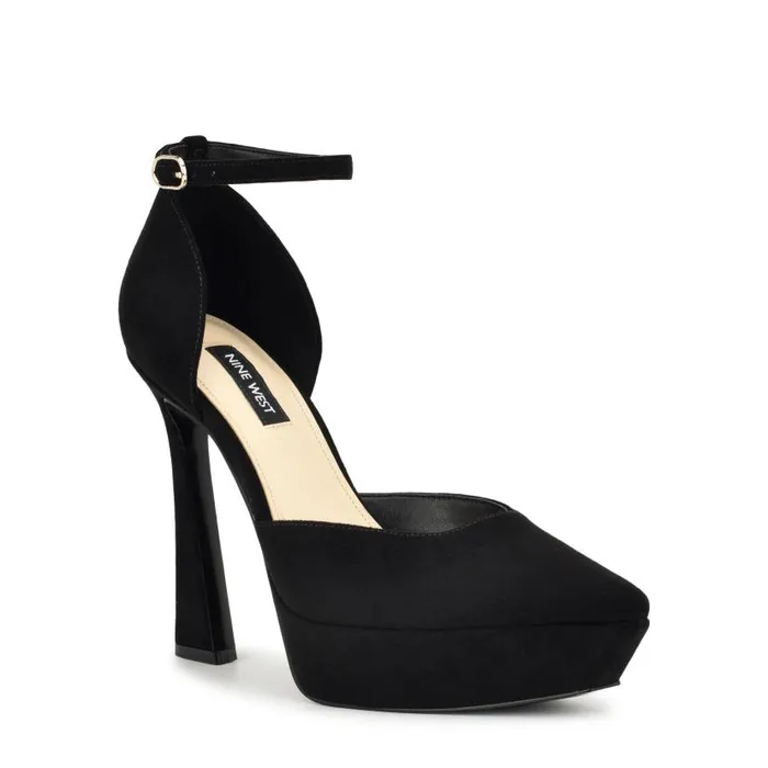 Laken Ankle Strap Heels Black Women Nine West Heels