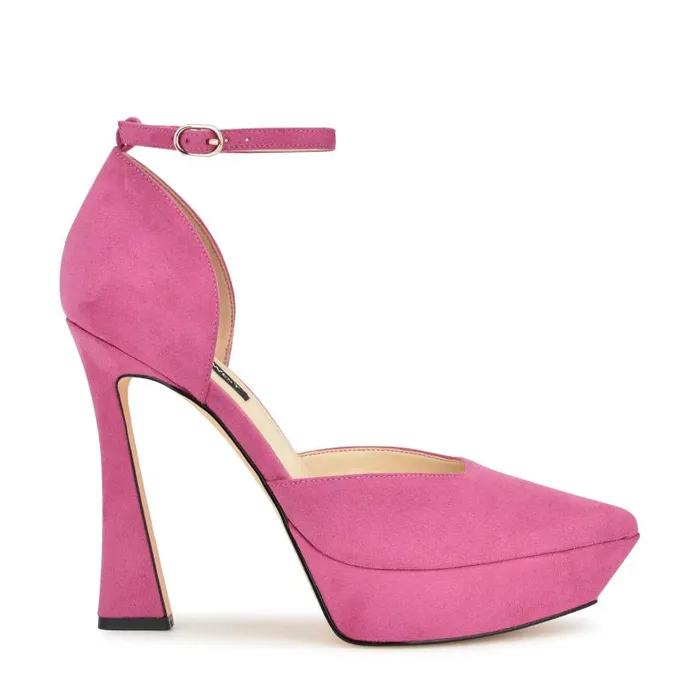 Laken Ankle Strap Heels Medium Pink Women Nine West Heels