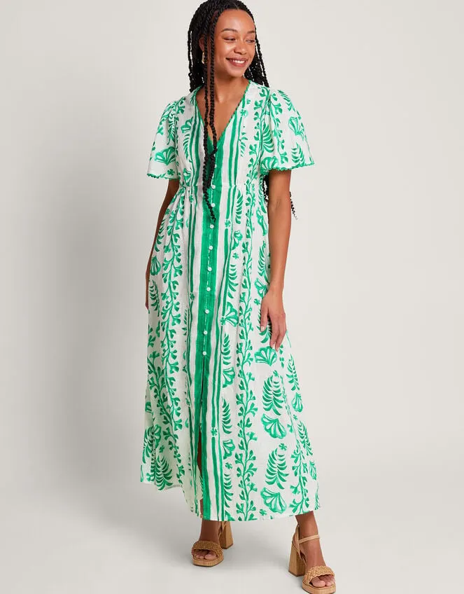 Lani Button Dress In Linen Blend Ivory Women Monsoon Kaftans and Kimonos