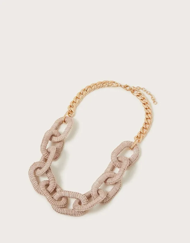 Large Raffia Chain Link Necklace Women Monsoon Jewellery and Hair
