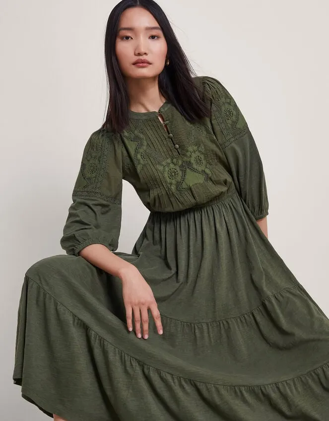 Larissa Lace Trim Dress Green Women Monsoon Dresses