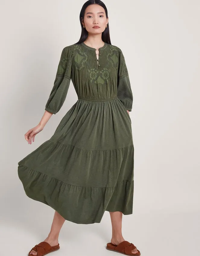 Larissa Lace Trim Dress Green Women Monsoon Dresses