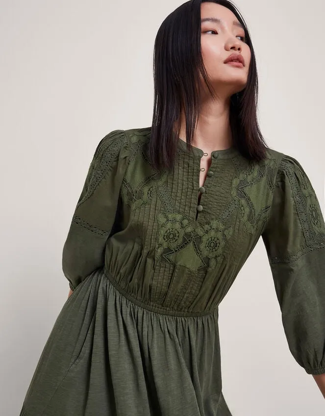 Larissa Lace Trim Dress Green Women Monsoon Dresses