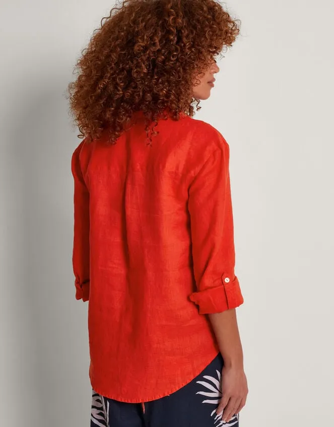 Layla Pocket Linen Top Orange Women Monsoon Tops and Blouses