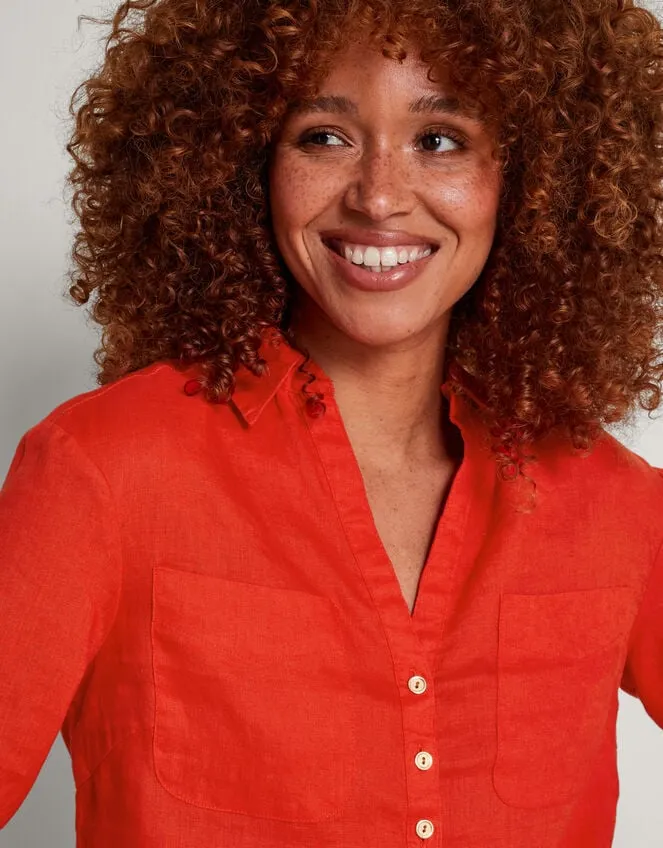 Layla Pocket Linen Top Orange Women Monsoon Tops and Blouses
