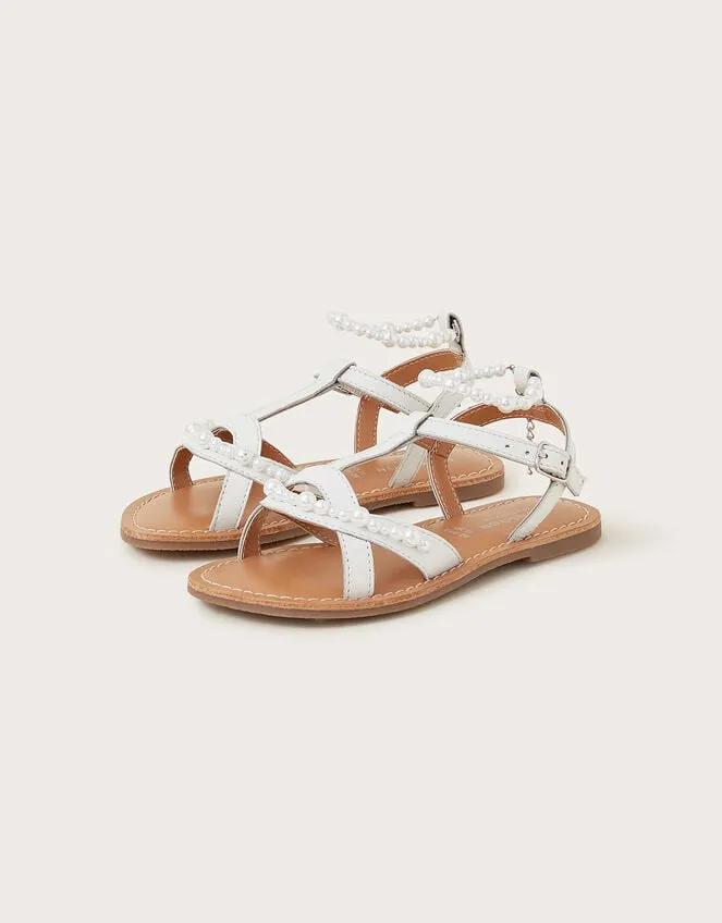 Leather Anklet Beaded Sandals Ivory Children Monsoon Girls039 Shoes and Sandals Leather Anklet Beaded Sandals Ivory Children Monsoon Girls039 Shoes and Sandals