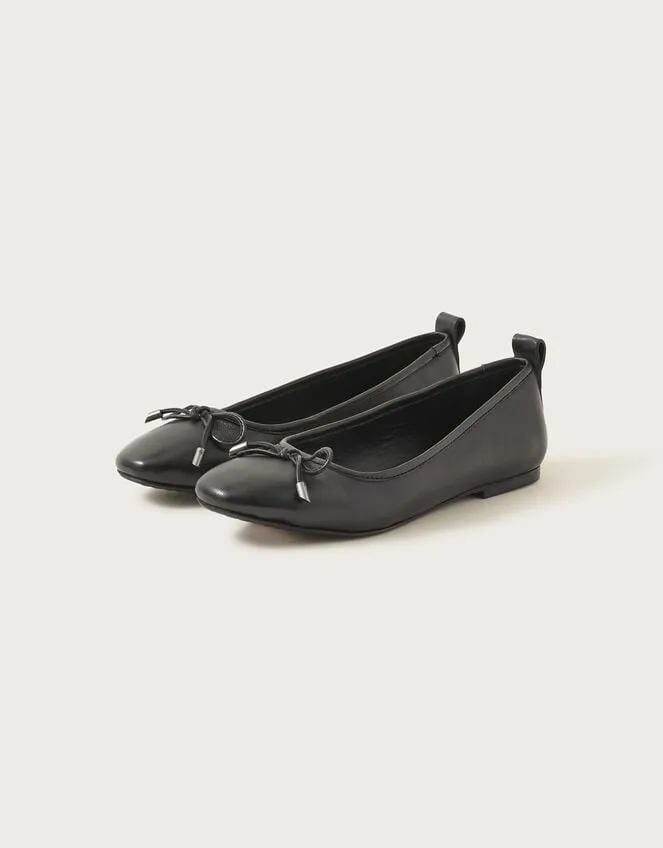 Leather Ballet Flats Black Women Monsoon Sandals