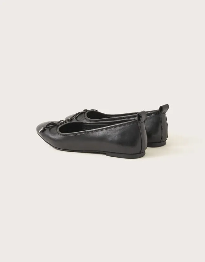 Leather Ballet Flats Black Women Monsoon Sandals