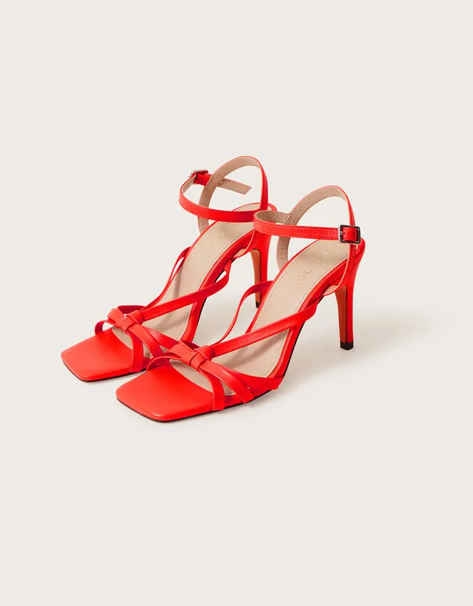 Leather Barely There Heeled Sandals Orange Women Monsoon Sandals