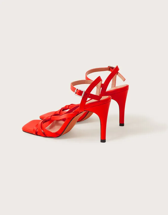 Leather Barely There Heeled Sandals Orange Women Monsoon Sandals