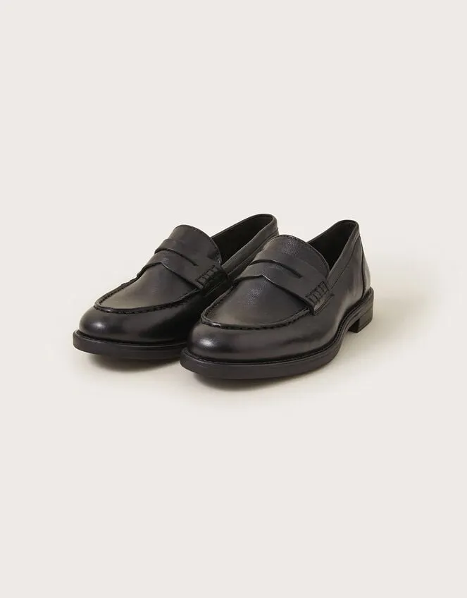 Leather Loafers Black Women Monsoon Flats